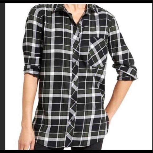 Athleta X-Large Plaid SIerra Button Down Shirt - Picture 1 of 9